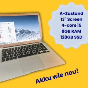 MacBook 13,3" refurbished Zorin OS 17 Education A1466 A-Zustand, Akku wie neu!